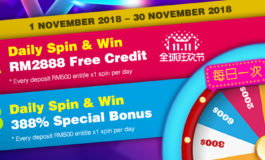 Double 11 Festival - Free Credit up to RM2888 give away everyday!